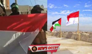 Berita Viral, Pejuang Palestina Kibarkan Bendera Merah Putih di Gaza, Membuat Netizen Terharu