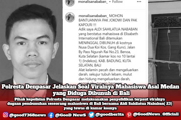 Polresta Denpasar Jelaskan Soal Viralnya Mahasiswa Asal Medan yang Diduga Dibunuh di Bali