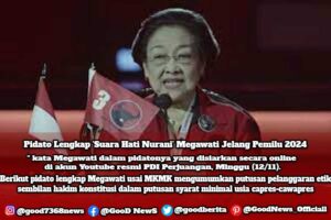 Pidato Lengkap 'Suara Hati Nurani' Megawati Jelang Pemilu 2024